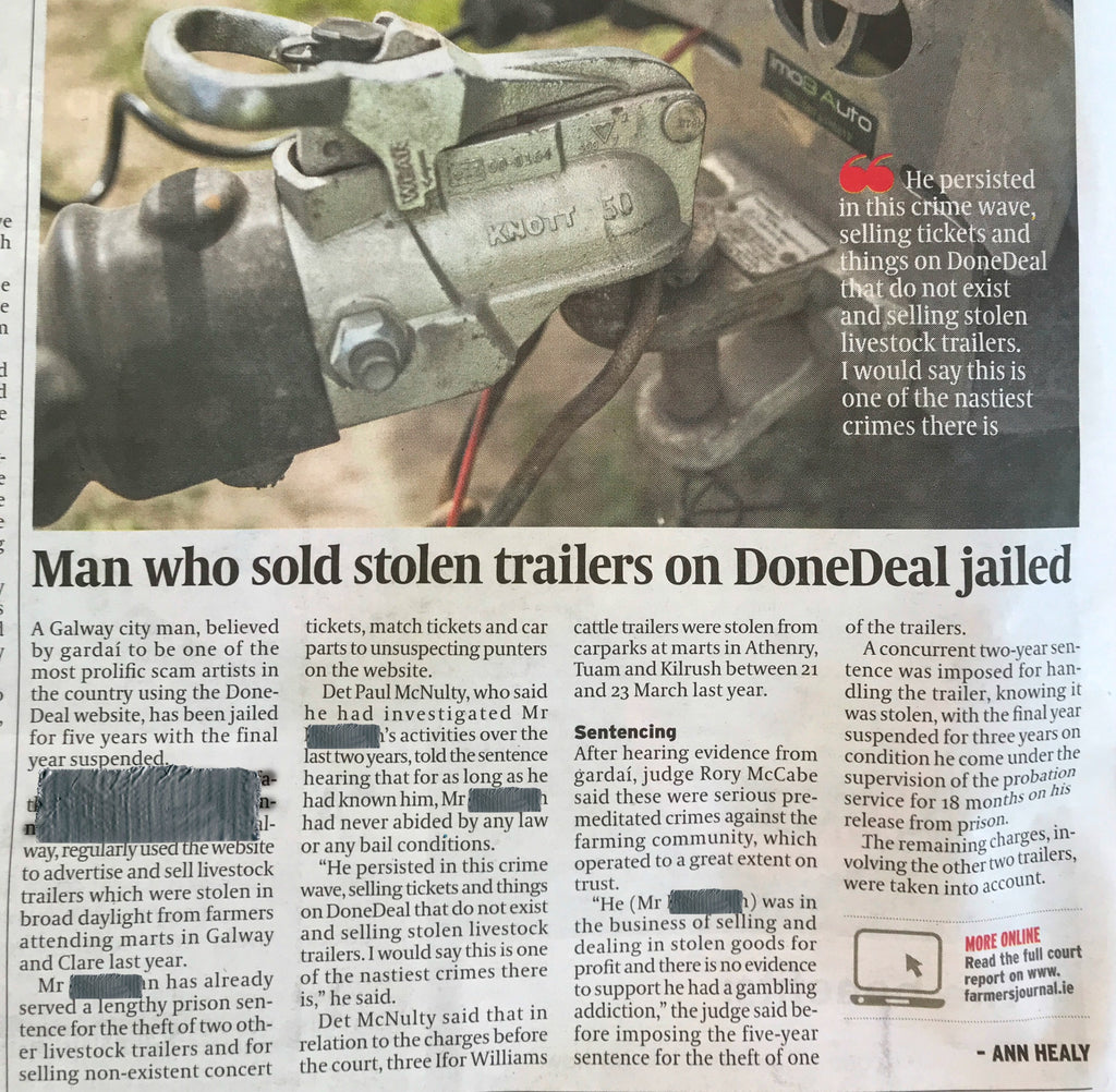 Beware! Make sure you buy trailers from a recognised trailer dealer.
